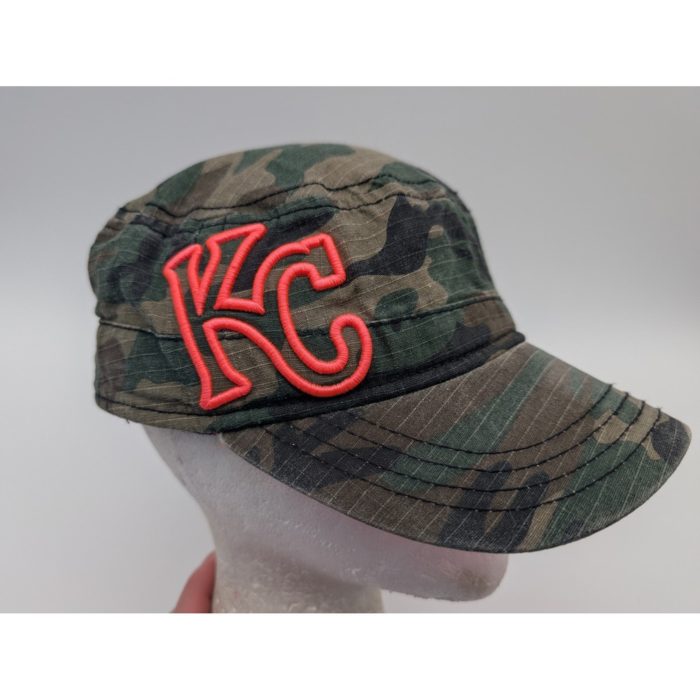 New Era Womens Kansas City Royals Camo Cadet Hat Pink KC Logo Military Cap